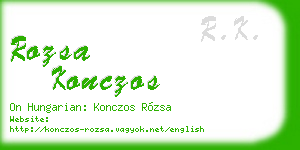 rozsa konczos business card