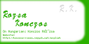 rozsa konczos business card